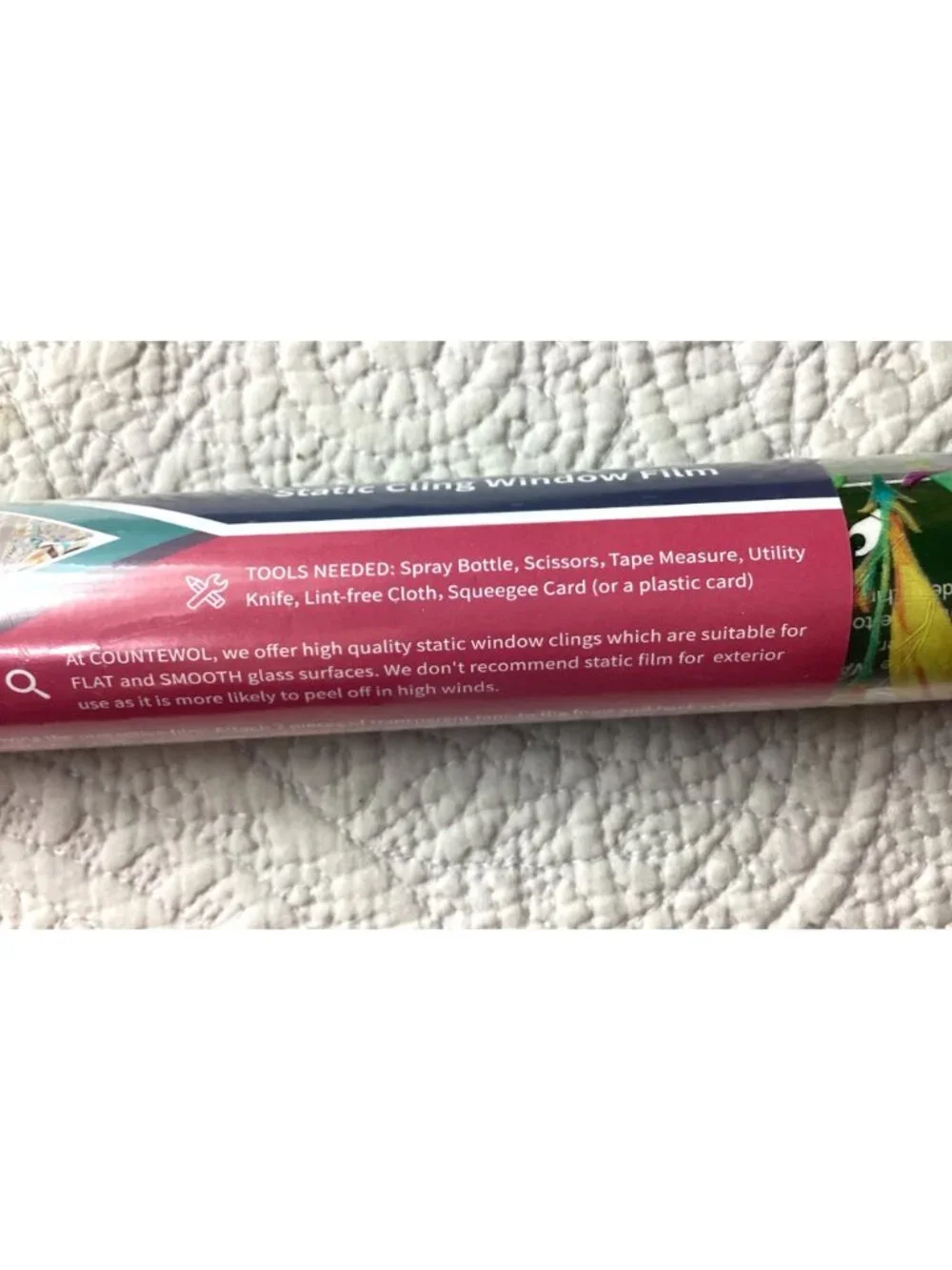 Countewol Static Cling Window Film Decorative Floral* 17.5”x 8 Feet Roll*NEW